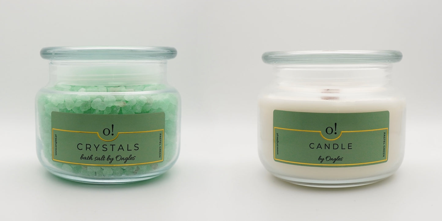 Zestaw o! Candle Crystal Pastel Green