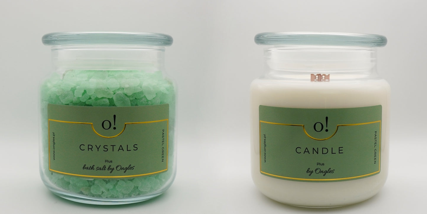 Zestaw o! Candle Crystal Pastel Green Plus